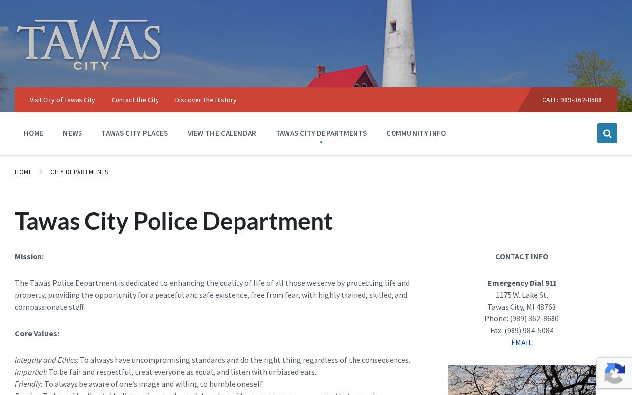 Tawas City Police Department official page